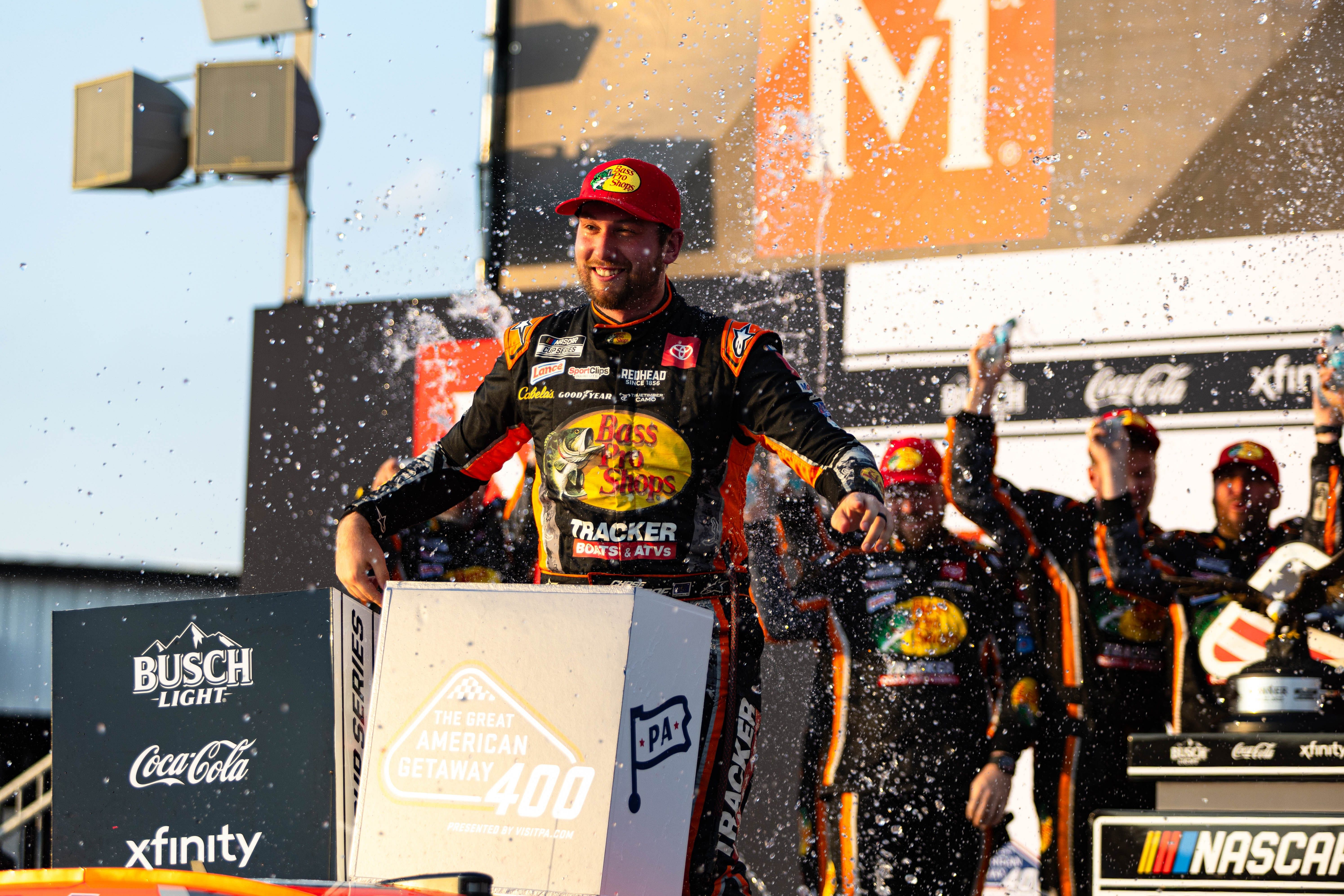 Chase Briscoe celebrates winning the Great American Getaway 400 at Pocono Raceway. Source: Imagn